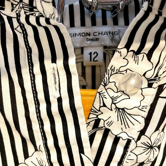 Simon Chang Floral Patterned Long Shirt US12 - Picture 5 of 12